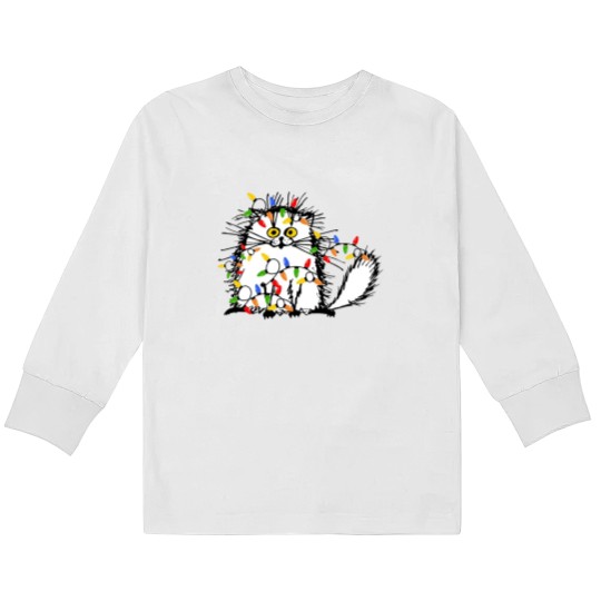 Discover Christmas Funny Cat Kids Long Sleeve T Shirts, Funny Cat Kids Long Sleeve T Shirts
