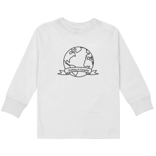 Discover Earthday is Everyday Kids Long Sleeve T-Shirts