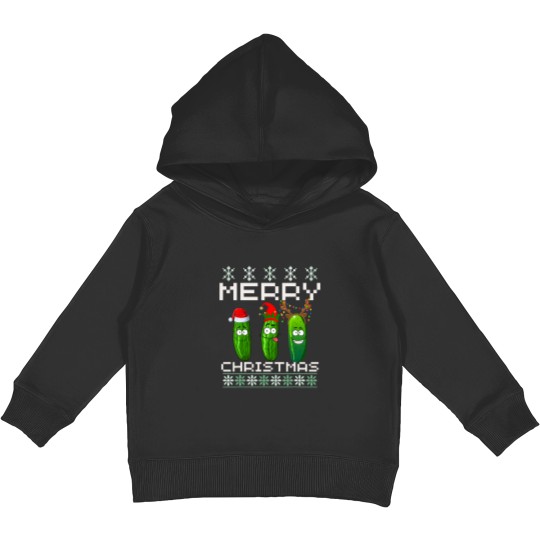 Discover Pickle Lover Xmas Lighting Santa Ugly Pickle Kids Pullover Hoodies