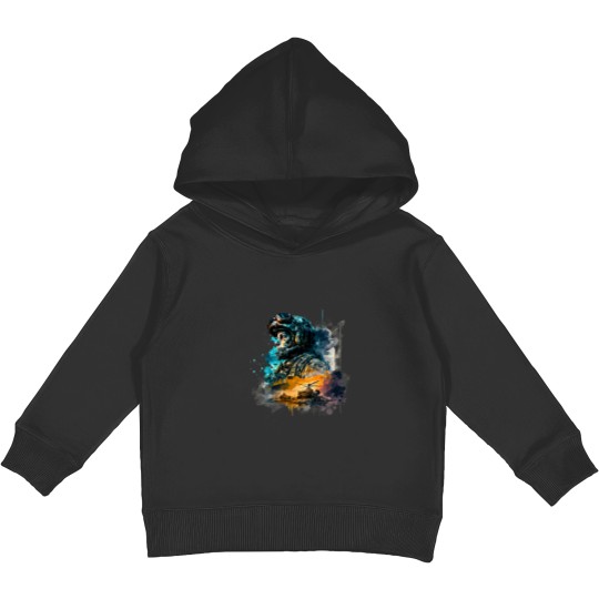 Discover Soldier watercolor print Kids Pullover Hoodies