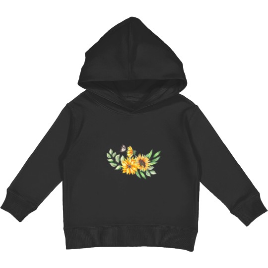 Discover Funny Sunflower Butterflies Dreams Monarchs Natural Kids Pullover Hoodies