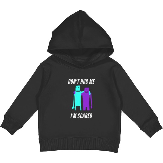 Discover Don't hug me i'm scared cyan and purple Kids Pullover Hoodies