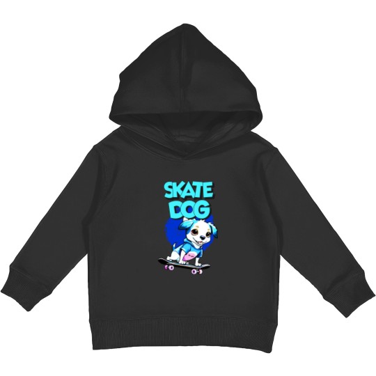 Discover Skate Dog Kids Pullover Hoodies