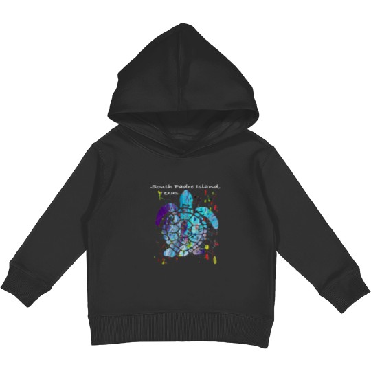 Discover Beach Design South Padre Island Beach, Texas Abstract Sea Turtle Kids Pullover Hoodies