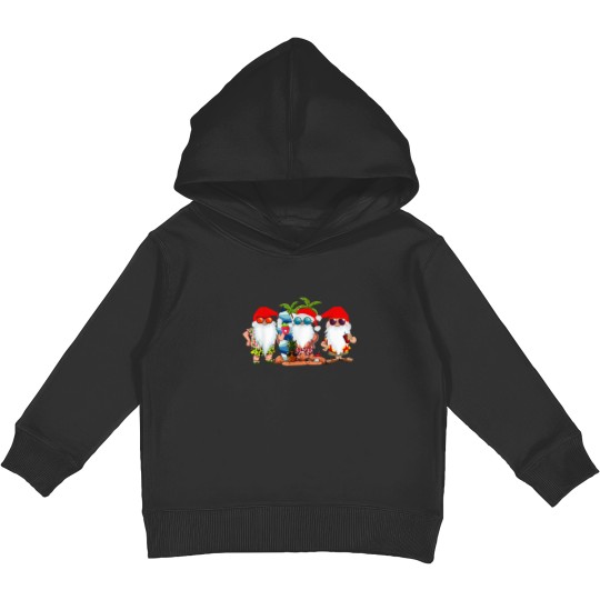 Discover Cute Hawaiian Three Gnomes Christmas In July Summer Vacation Kids Pullover Hoodies