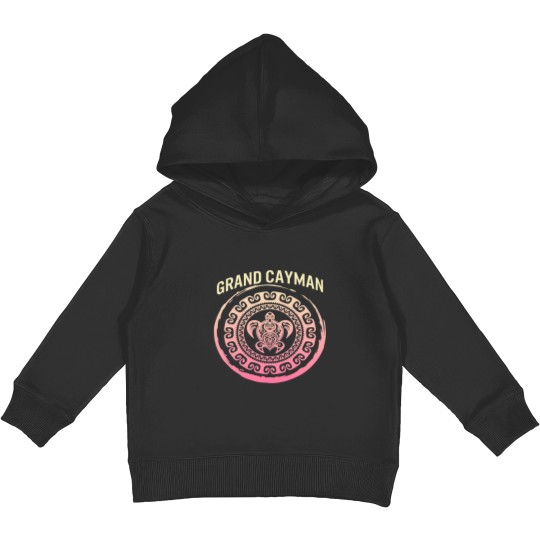 Discover Grand Cayman Islands Vacation Souvenir Vintage Beach Turtle 81 Kids Pullover Hoodies