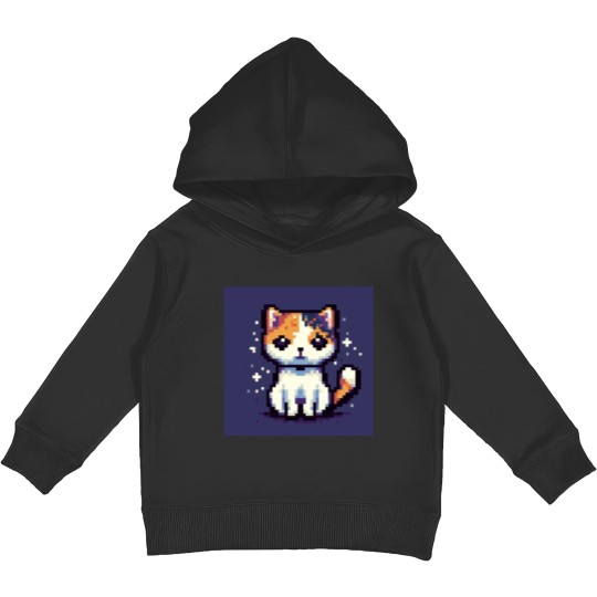 Discover Pixel Calico Cat Kids Pullover Hoodies