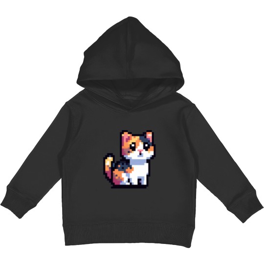 Discover Pixel Calico Cat Kids Pullover Hoodies