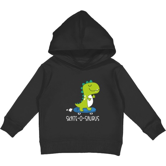Discover Skating Dino Skating Dino Skate-O-Saurus Dinosaur Kids Pullover Hoodies