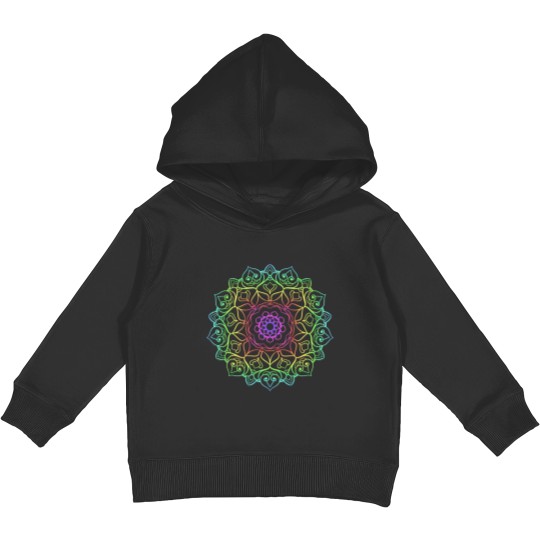 Discover Multicolor Intricate Mandala Design Kids Pullover Hoodies