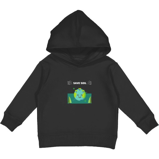 Discover Save soil logo Kids Pullover Hoodies