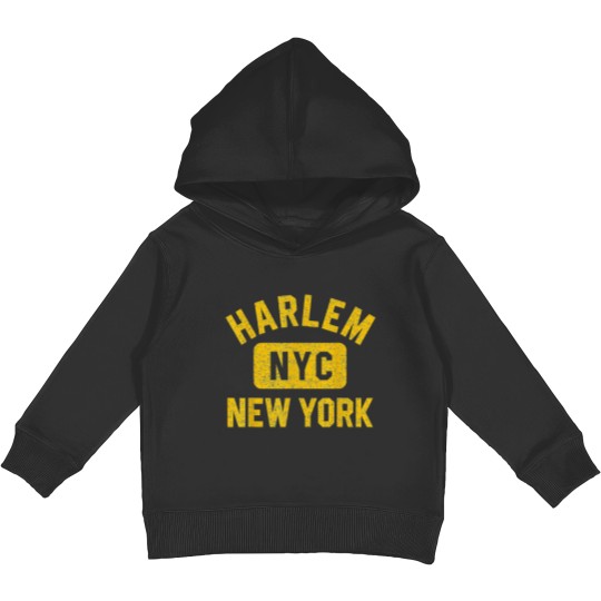 Discover Harlem NYC Gym Style Distressed Amber Print Kids Pullover Hoodies
