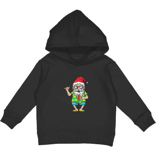 Discover Christmas In July Santa Matching Hawaiian Beach Summer 2022 Kids Pullover Hoodies