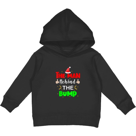 Discover Man Behind Bump Funny Christmas Pregnancy Husband Dad 2020 Kids Pullover Hoodies