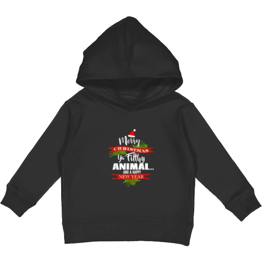 Discover Merry Animals Christmas Ya Filthy Animal Funny Christmas Kids Pullover Hoodies