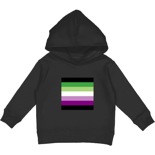 Discover AceAro Purple-Green Asexual Aromantic Pride Flag Queer LGBT+ Pin Kids Pullover Hoodies