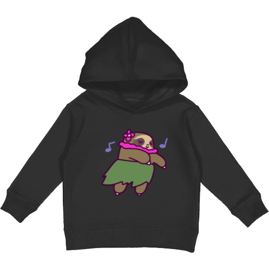 Discover Cute Hula Sloth Kids Pullover Hoodies