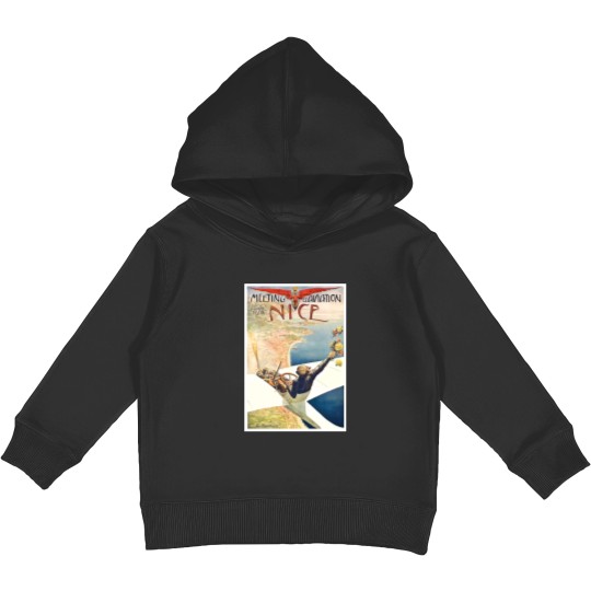 Discover 1910 Meeting dAviation Nice France Advertising Kids Pullover Hoodies