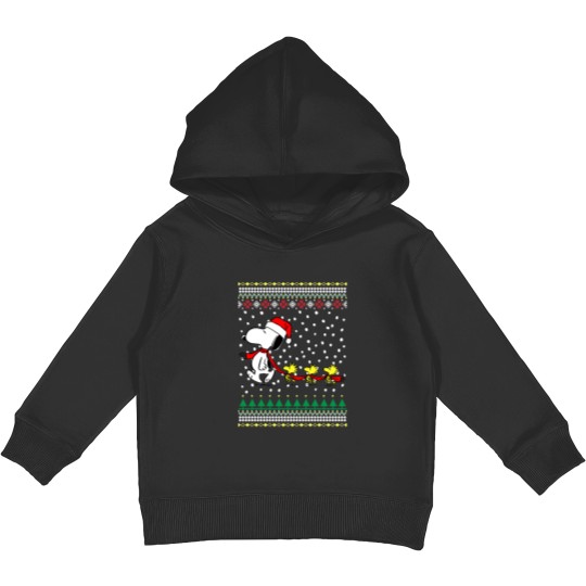 Discover Snoopy And Woodstock Christmas Kids Pullover Hoodies, Snoopy Kids Pullover Hoodies