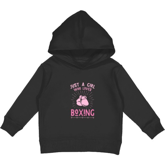 Discover Just a girl who loves boxing Kids Pullover Hoodies