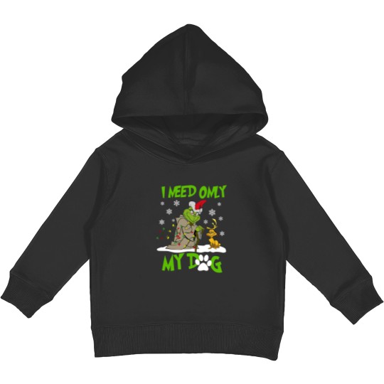 Discover Merry Christmas I Need Only My Dog Kids Pullover Hoodies