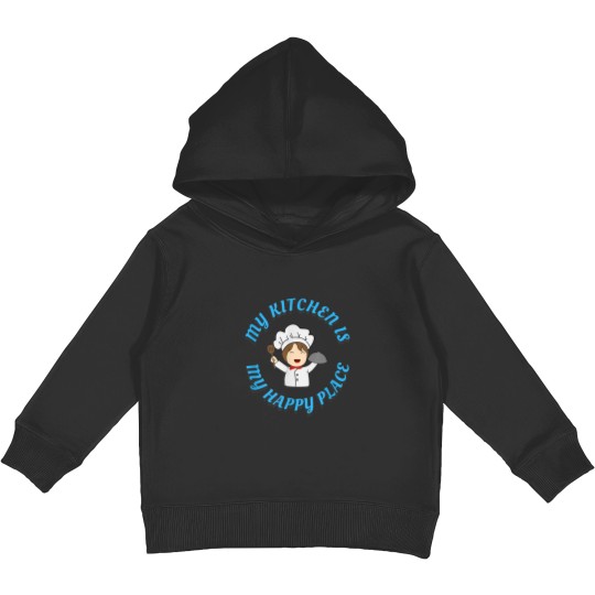 Discover The Kitchen is My Happy Place Kids Pullover Hoodies
