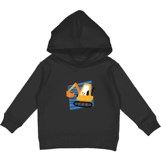 Discover Kids Construction Excavator Machine Cartoon Graphic for Kids Pullover Hoodies
