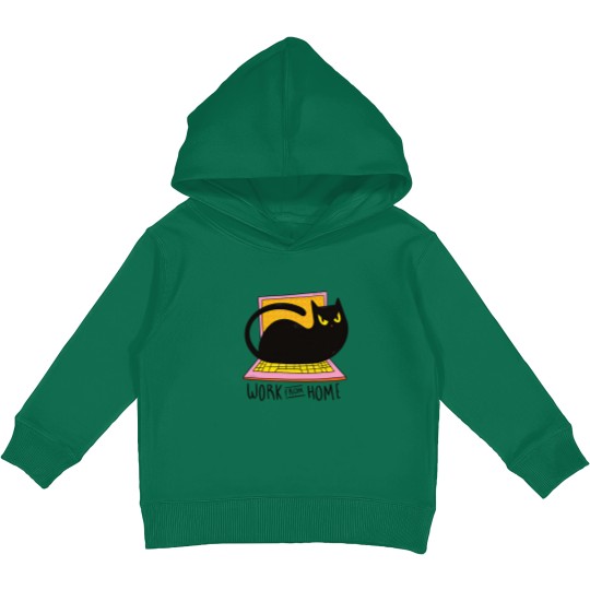Discover Work From Home And Love Your Cat - Work From Home Cat - Kids Pullover Hoodies