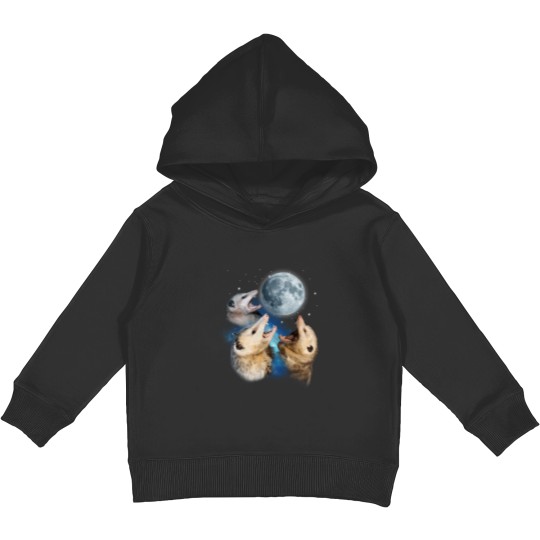 Discover Three Possum Howling At Moon - Funny Opossum Lovers Costume Kids Pullover Hoodies
