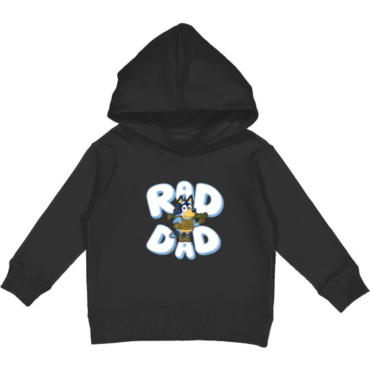 Discover Father day BlueyDad Rad Dad Kids Pullover Hoodies, BlueyDad and Bandit Kids Pullover Hoodies