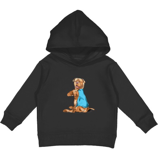 Discover Funny dogue de bordeaux Dog I Love Mom Tattoo Kids Pullover Hoodies