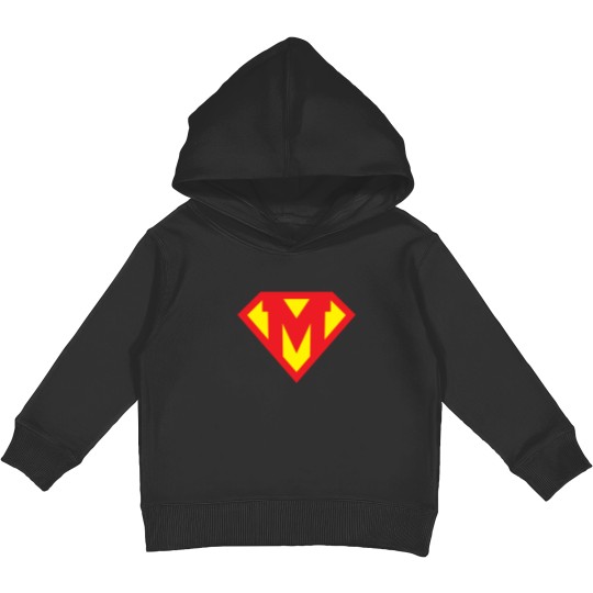Discover Letter M Superhero Symbol Kids Pullover Hoodies
