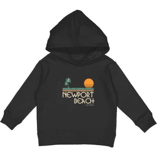 Discover Vintage Newport Beach California Sunset Palms birt Kids Pullover Hoodies