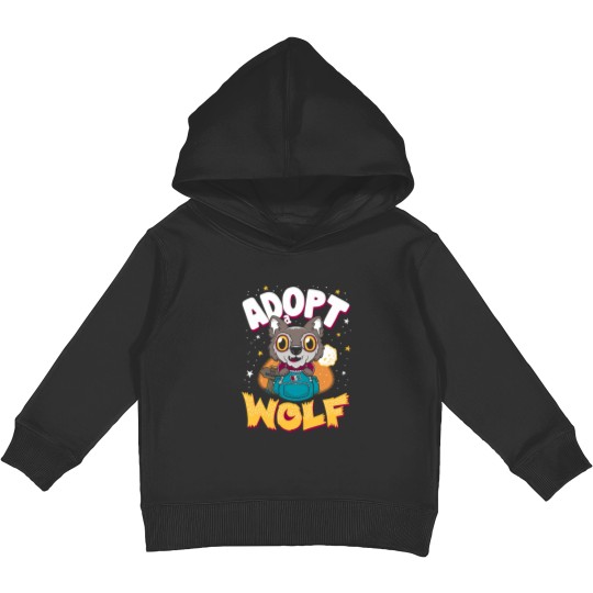 Discover Adopt A Wolf- Creepy Cute Cartoon - Kawaii Werewolf Kids Pullover Hoodies