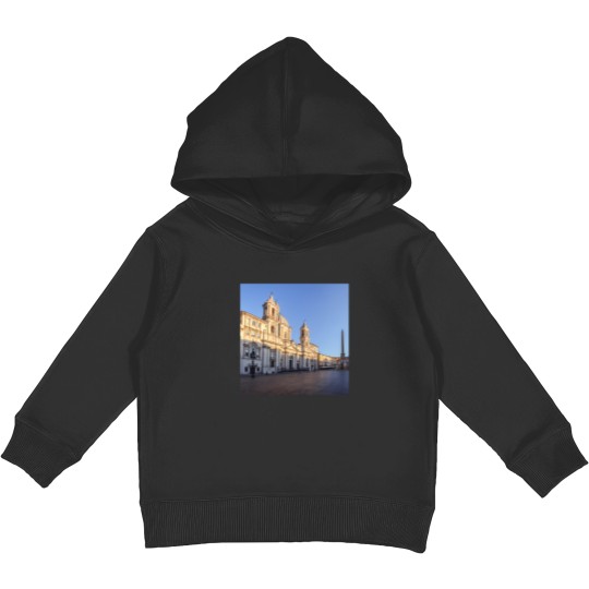 Discover Sant Agnese Church At Dawn In The Piazza Navona - Rome Italy 859 Kids Pullover Hoodies