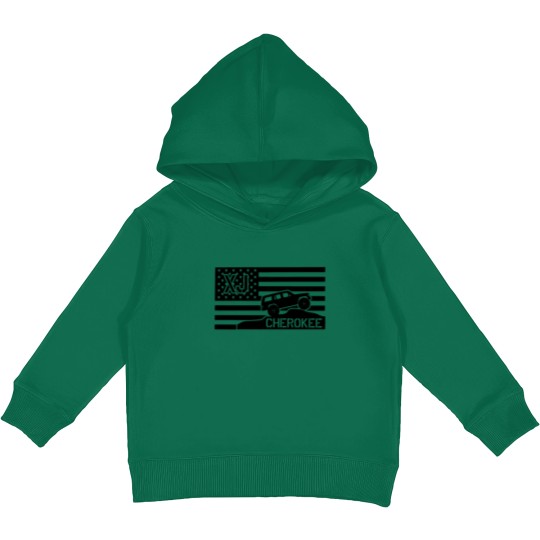 Discover Jeep Cherokee XJ American Flag Kids Pullover Hoodies