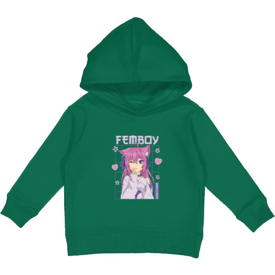 Discover Femboy Anime Cute Little Femboy Kids Pullover Hoodies