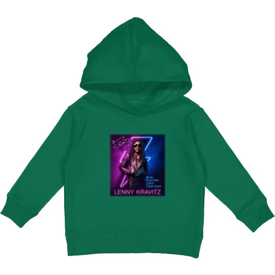 Discover Lenny Kravitz Electric Blue Light Tour 2024 Signature Unisex Kids Pullover Hoodies All Size
