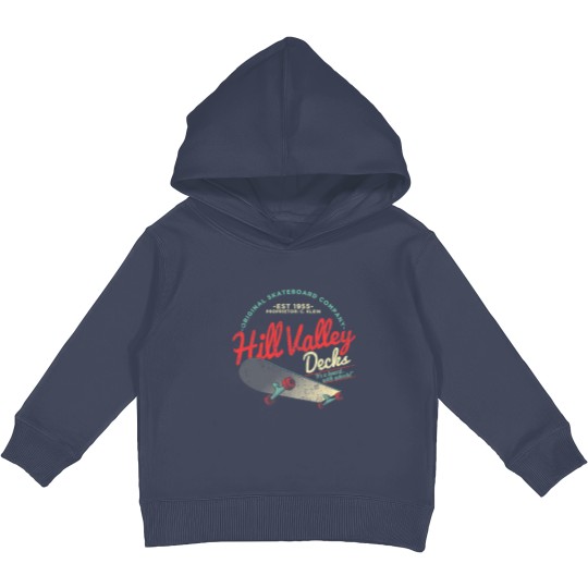 Discover Hill Valley Decks Original Skateboard Company Kids Pullover Hoodies