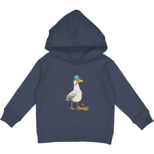 Discover Seagull with fries Kids Pullover Hoodies