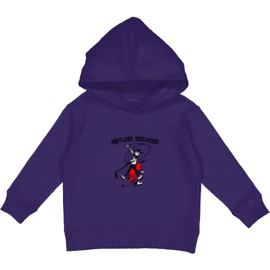 Discover Portland Buckaroos - Defunct Hockey Team - Vintage/Distressed Style - Ice Hockey - Kids Pullover Hoodies