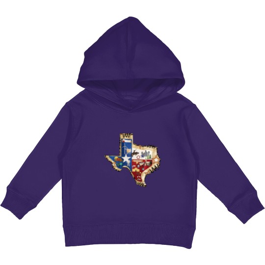 Discover Texas Map Kids Pullover Hoodies