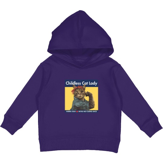 Discover Harris 2024 Kids Pullover Hoodies | Childless Cat Lady | Kamala Harris Kids Pullover Hoodies