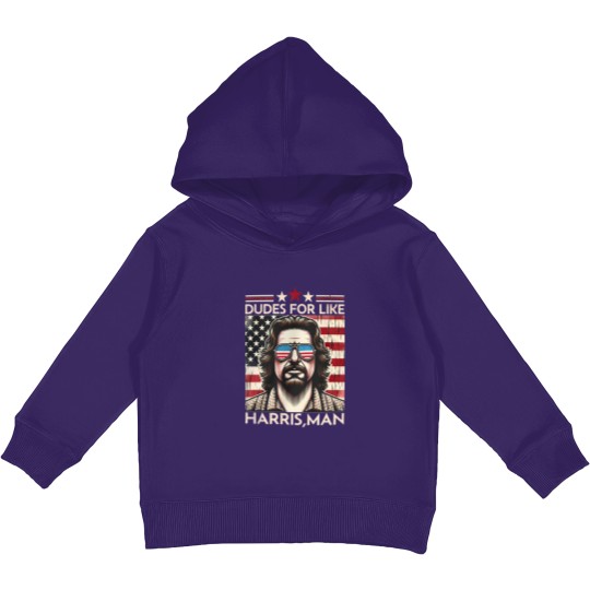 Discover Dudes for like Harris Man Kids Pullover Hoodies, White Dudes for Harris, White for Kamala Harris 2024 Kids Pullover Hoodies