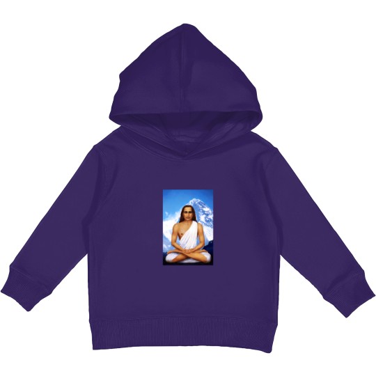 Discover Mahavatar Babaji In Lotus Posture In Himalayas 904 Kids Pullover Hoodies