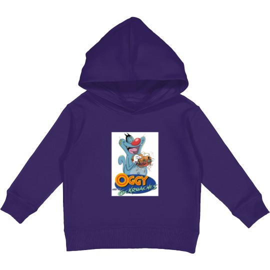 Discover Oggy and the cockroaches Kids Pullover Hoodies