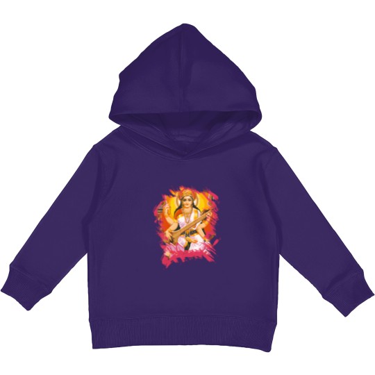 Discover Saraswati Hindu Goddess Kids Pullover Hoodies