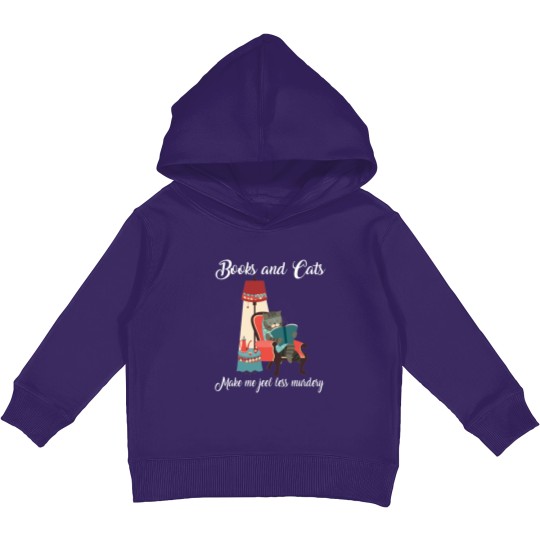 Discover Cat Lovers | Books And Cats Make Me Feel Murdery T- Kids Pullover Hoodies
