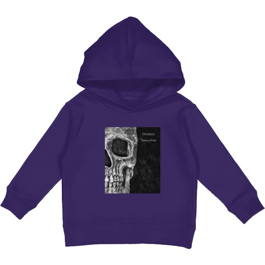 Discover Gothic Skull Head Black And White Tattoo Shop Kids Pullover Hoodies