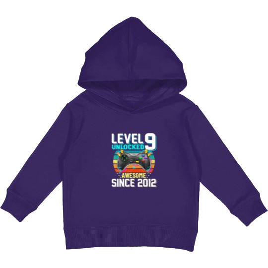 Discover Awesome 2012 Level 9 Unlocked Video Game 9 Years O Kids Pullover Hoodies